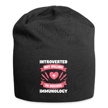 Introverted But Willing To Discuss Immunology - Jersey Beanie - black - Front
