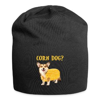 Corn Dog Corgi Hund Corn Dog - Jersey-Beanie - Schwarz - Vorne