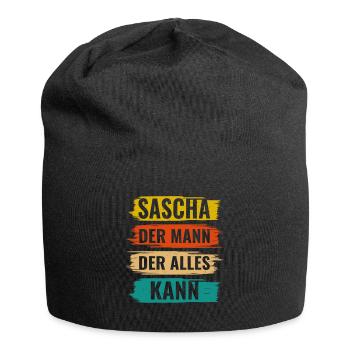 Sascha Der Mann Der Alles Kann Vorname Sascha - Jersey-Beanie - Schwarz - Vorne