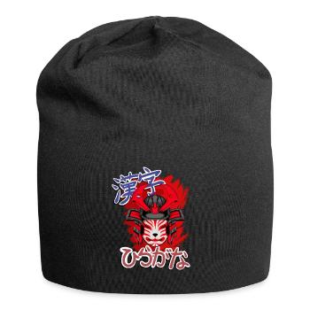 Kitsun Vaporwave Japanische Kami Vaporwave Kitsune - Jersey-Beanie - Schwarz - Vorne