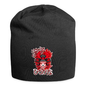 Kitsun Vaporwave Japanese Kami Vaporwave Kitsune - Jersey Beanie - black - Front
