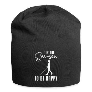 Braille-Schrift Blinde Blindheit Bewusstsein - Jersey-Beanie - Schwarz - Vorne
