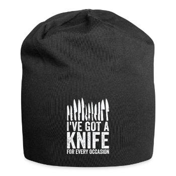 Messersammler Messer Sammeln - Jersey-Beanie - Schwarz - Vorne