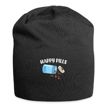 Happy Pills Dachshund Funny Dog Lover Humor Pet - Jersey Beanie - black - Front