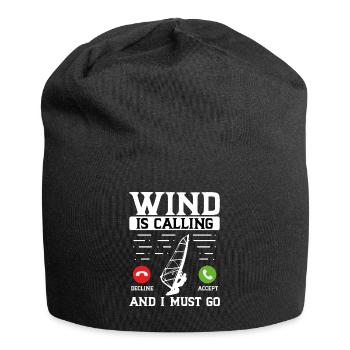 The wind is calling and I have to leave - Jersey Beanie - black - Front