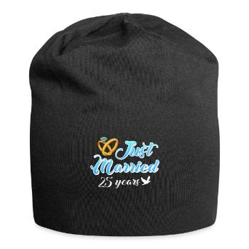 25 years married 25th wedding anniversary - Jersey Beanie - black - Front