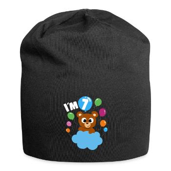 Birthday Bear 7 Years Old Bday Party Gift - Jersey-Beanie - Schwarz - Vorne