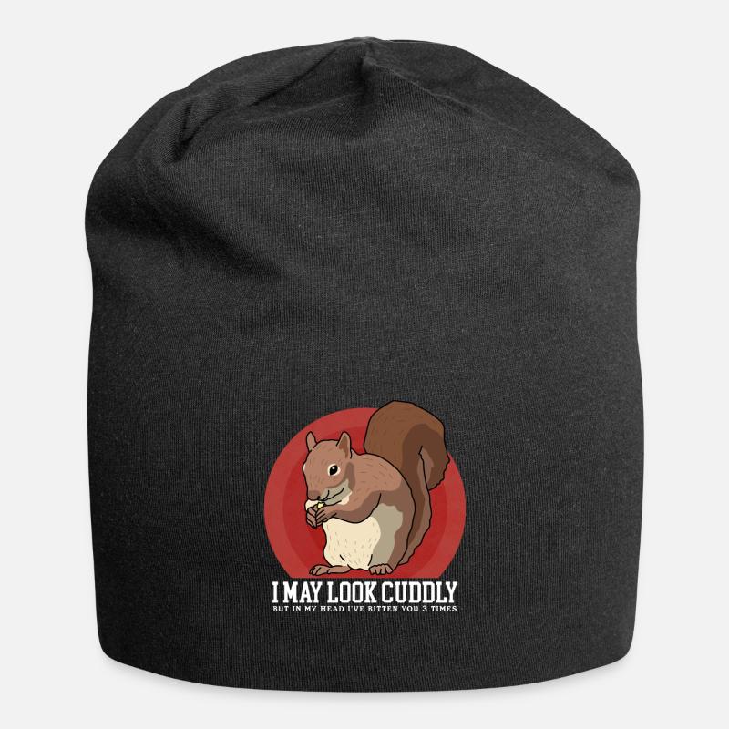 Süßes Eichhörnchen Hörnchen Geschenk - Jersey-Beanie - Schwarz