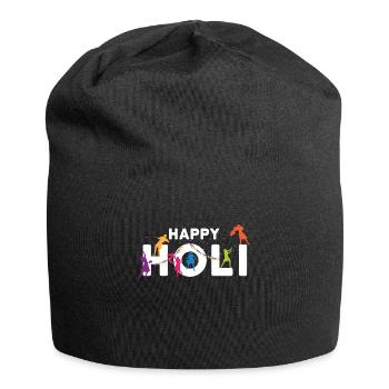 Happy Holi Farben Festival Gulal Phagwah - Jersey-Beanie - Schwarz - Vorne