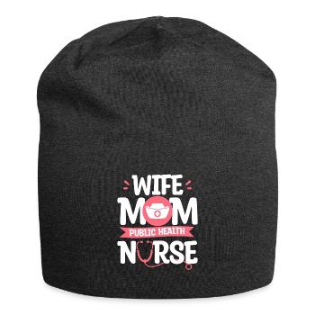 Épouse Maman Infirmière en santé publique Infirmières IA - Bonnet en jersey - charbon - Devant