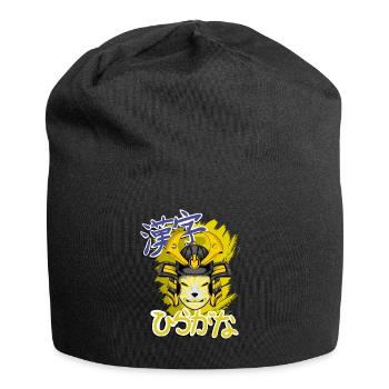 Kitsun Vaporwave Japanische Kami Vaporwave Kitsune - Jersey-Beanie - Schwarz - Vorne