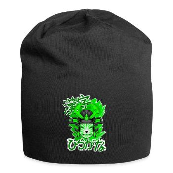Kitsun Vaporwave Japanische Kami Vaporwave Kitsune - Jersey-Beanie - Schwarz - Vorne