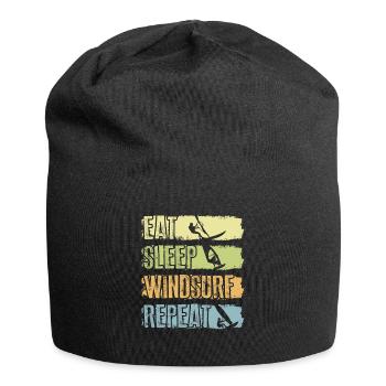 Food Sleep Windsurfing Repetition - Jersey Beanie - black - Front