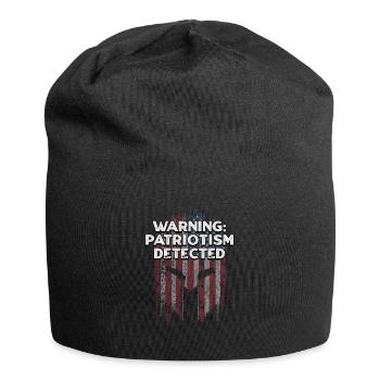 Warning Patriotism Detected American Independence - Jersey Beanie - black - Front