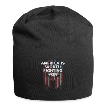 L’Amérique vaut la peine de se battre pour la fierté patriotique - Bonnet en jersey - noir - Devant