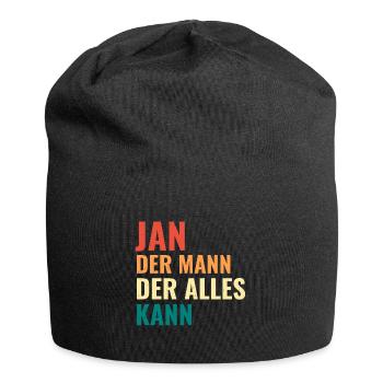 Jan Der Mann Der Alles Kann Vorname Jan - Jersey-Beanie - Schwarz - Vorne