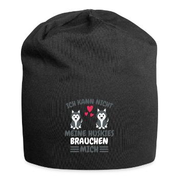 Hunde Hundebesitzer Lustiges Geschenk Husky - Jersey-Beanie - Schwarz - Vorne