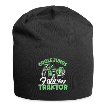 Coole Jungs fahren Traktor - Jersey-Beanie - Schwarz - Vorne