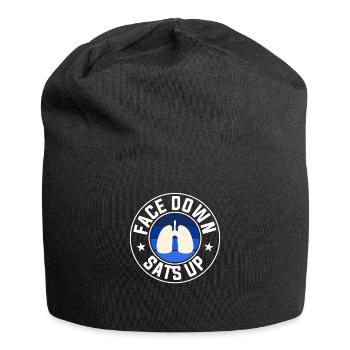 Face Down Sats Up Respiratory Therapist - Jersey Beanie - black - Front