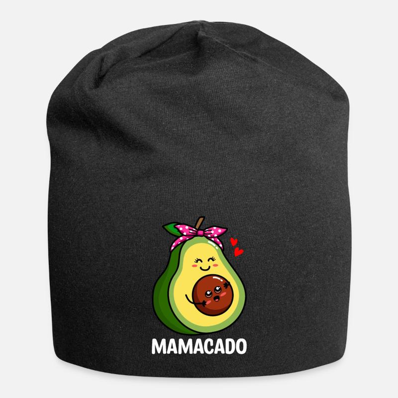 Mamacado Avocado Guacamole Lovers Avocados - Jersey Beanie - black