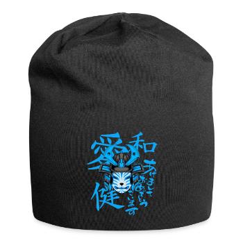 Kitsun Vaporwave Japanische Kami Vaporwave Kitsune - Jersey-Beanie - Schwarz - Vorne