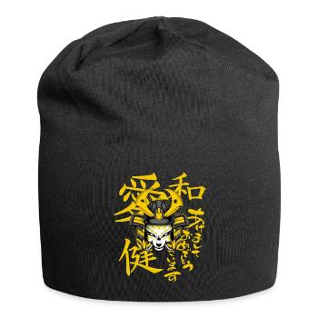 Kitsun Vaporwave Japanische Kami Vaporwave Kitsune - Jersey-Beanie - Schwarz - Vorne
