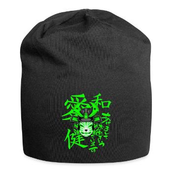 Kitsun Vaporwave Japanische Kami Vaporwave Kitsune - Jersey-Beanie - Schwarz - Vorne