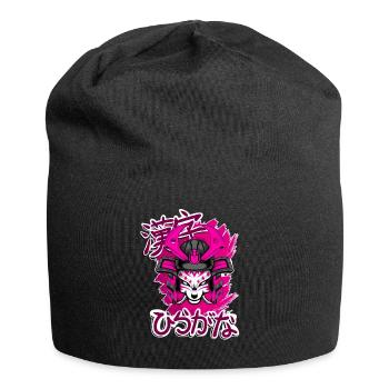 Kitsun Vaporwave Japanische Kami Vaporwave Kitsune - Jersey-Beanie - Schwarz - Vorne