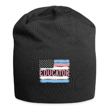 Idée cadeau pour enseignant de maternelle de la fierté américaine - Bonnet en jersey - noir - Devant