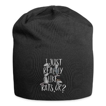 J’aime vraiment les rats, ok? J’aime juste les rats - Bonnet en jersey - noir - Devant