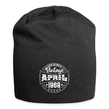 April 1969. Geburtstagsgeschenk April 1969 April - Jersey-Beanie - Schwarz - Vorne