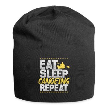 Kanu fahren Eat Sleep Repeat Kanu Boot fahren - Jersey-Beanie - Schwarz - Vorne