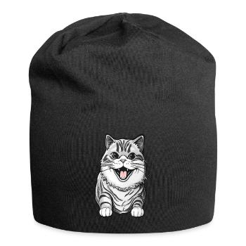 House tiger cat for cat lovers - Jersey Beanie - black - Front
