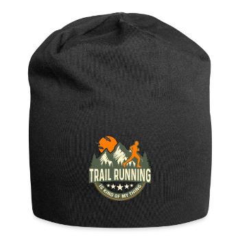 Le trail running est un peu mon truc aime la course de trail - Bonnet en jersey - noir - Devant