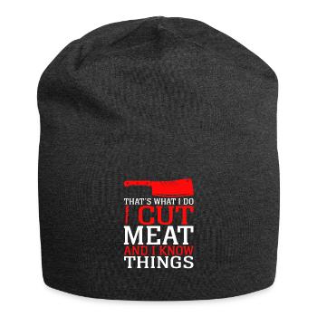 Grillen Steak Schweinefleisch Reiben Räuchern BBQ Fleisch Räuchern - Jersey-Beanie - Anthrazit - Vorne