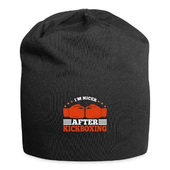 Funny Kickboxing Odds in Nicer After Kickboxing - Jersey Beanie - black - Front