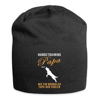 Hundetraining Papa Spruch Hundetrainer Geschenk - Jersey-Beanie - Schwarz - Vorne