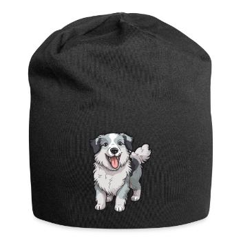 Treuer Begleiter Hund - Jersey-Beanie - Schwarz - Vorne