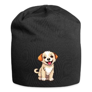 Süßes Hündchen - Jersey-Beanie - Schwarz - Vorne