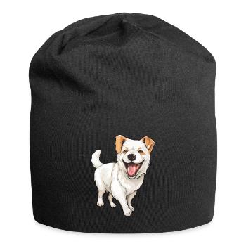 Laughing cute dog - Jersey Beanie - black - Front
