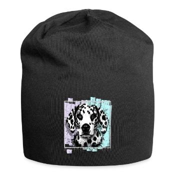 Dalmatiner - Jersey-Beanie - Schwarz - Vorne