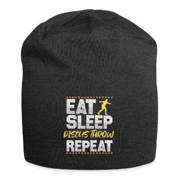 Throw Discus Eat Sleep Repeat Discus Discus - Jersey Beanie - charcoal grey - Front