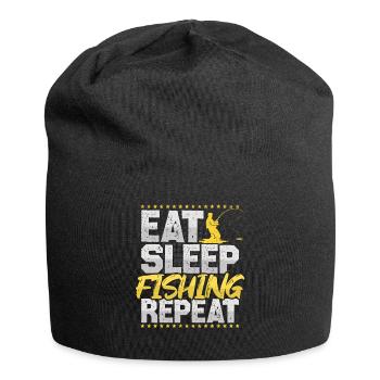 Fishing Eat Sleep Repeat Fishing Rod Hobby Fishing - Jersey Beanie - black - Front