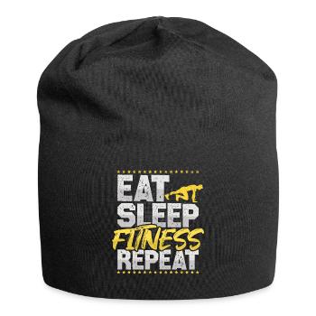 Fitness Eat Sleep Repeat Sport Hobby Fitness - Jersey Beanie - black - Front