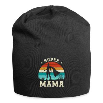 Super Mama Beste Mama Der Welt Muttertag - Jersey-Beanie - Schwarz - Vorne