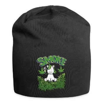 MARIHUANA SMOKE 420 CANNABIS WEED HANF DESIGN - Jersey-Beanie - Schwarz - Vorne