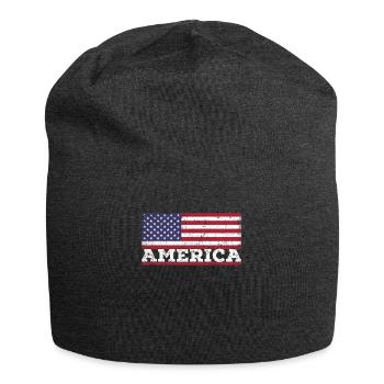 USA Flagge Amerika Patriotische - Jersey-Beanie - Anthrazit - Vorne