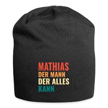 Mathias Der Mann Der Alles Kann Vorname Mathias - Jersey-Beanie - Schwarz - Vorne
