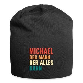 Michael Der Mann Der Alles Kann Vorname Michael - Jersey-Beanie - Schwarz - Vorne