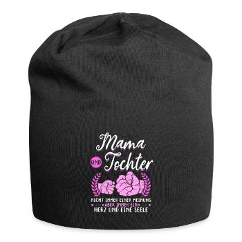 tolles Muttertag Spruch - ein Herz und eine Seele. - Jersey-Beanie - Schwarz - Vorne